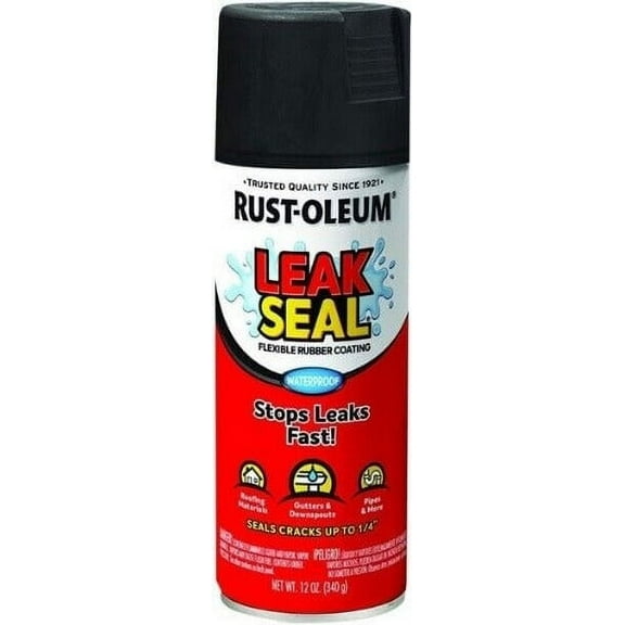 Rust-Oleum 265494 12 oz Can of Black LeakSeal Flexible Rubber Coating Sealant Spray