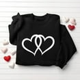 thumbnail image 4 of Valentine's Day Sweatshirt for Women Black Heart Graphic Oversized Gift for Her Casual Soft Fleece Top,Size L, 4 of 6