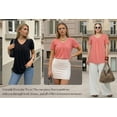 thumbnail image 6 of MOYIKO Womens T Shirts Short Sleeve Pleated Peplum Babydoll Summer Tops V Neck Dressy Casual Tunic, 6 of 7