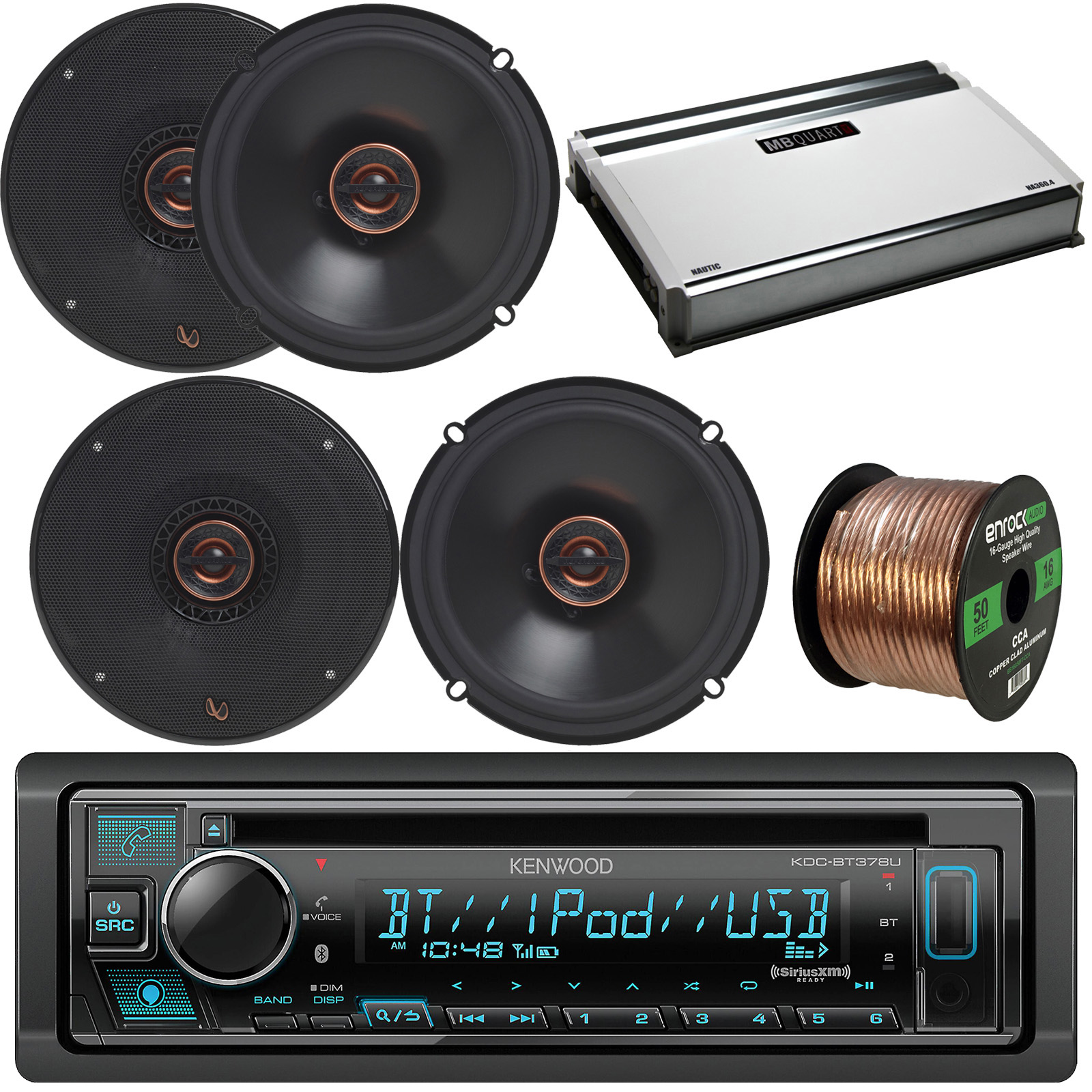 Kenwood Single DIN Bluetooth SiriusXM Ready CD Player Car Stereo