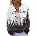 thumbnail image 2 of Chandails d'Hiver Grande Taille pour Femmes Mode Décontractée Imprimé de Noël Cardigan Veste Gris TG, 2 of 5