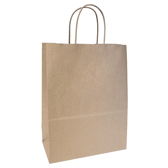 10"x5"x13" - 50 pcs - Natural Brown Kraft Paper Bags, Shopping, Mechandise, Party, Gift Bags