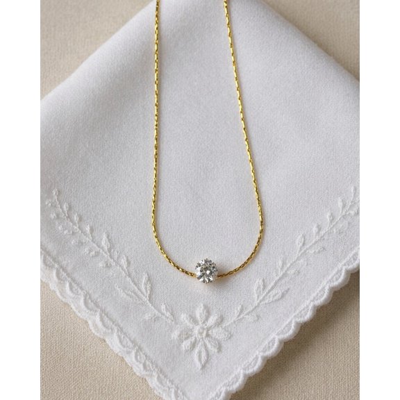 Solitaire Pendant Necklace for Women Minimal Chain Necklace Elegant Daily Wear Jewelry Gift for and Special Occasions