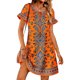 thumbnail image 3 of TaTaai Women Summer V Neck Short Sleeve Knee Length Printed Dress Casual Fashion Beach Vacation Outfit Wedding Guest Dress Gift, 3 of 7