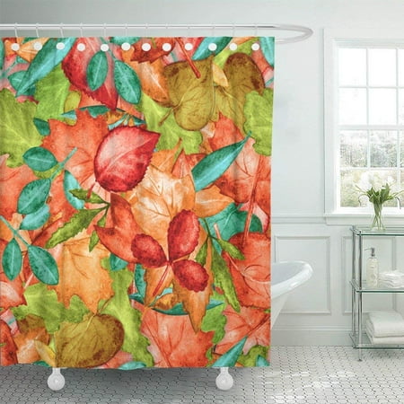 Wopop Red Fall Watercolor Colorful Autumn Leaves Natural Hand