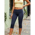 thumbnail image 4 of LMLYSoH Women's Slim Fit Capri Pants Dot Print Leggings Elastic Waistband Cropped Trousers for Party, Daily Wear, 4 of 9