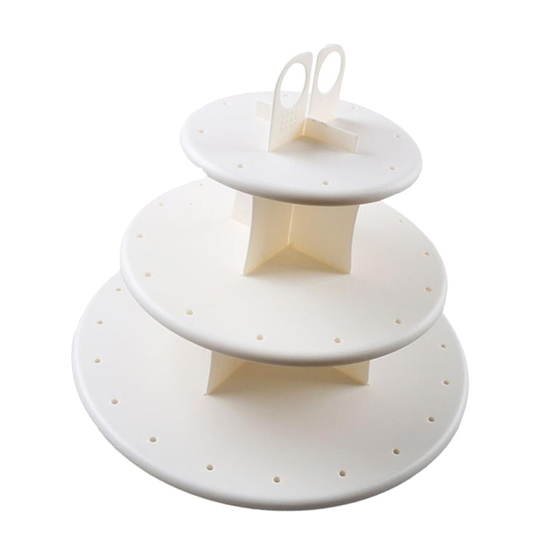3 Tiers Snack Server White Cake Pop & Cupcake Stand Holder Lollipop