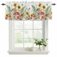thumbnail image 2 of 2 Pack Valances for Windows, Mushroom Sunflowers Window Valances for Living Room/Bedroom/Bathroom, Summer Botanical Butterfly Pastoral Light Filtering Kitchen Curtain Valance 42"W x12" L, 2 of 9