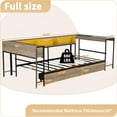 thumbnail image 7 of Miniyam Full Size Daybed with Desk and Bookcase Headboard, LED Light Bed with Charging Station and Storage Drawers for Teen, Gray, 7 of 7