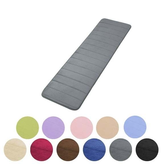 PiccoCasa Kitchen Rugs Soft Memory Foam Bath Mat Non Slip Kitchen Mat, Dark Gray 47" x 16"