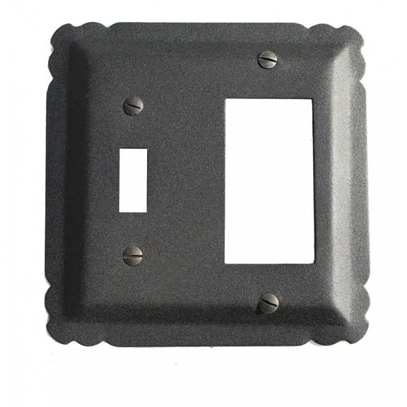 Switchplate Black Wrought Iron GFI/Toggle 5 1/4" Renovators Supply