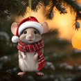 thumbnail image 2 of Luoshdecor Cute Mouse Christmas Ornaments ,Acrylic Christmas Mouse with Scarf Decoration for Xmas Tree Home Party Hanging, 2 of 5
