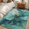 thumbnail image 4 of Area Rug for Living Room, Turquoise Marble Non-Slip Indoor Large Carpet for Bedroom/Dining Room, Modern Abstract Art Aesthetics Ink Painting Washable Rectangle Floor Runner Rugs - 4 x 6 Ft, 4 of 8