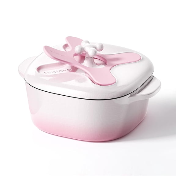 Stackbear 5 Qt Enameled Cast Iron Dutch Oven with Lid, Oven Safe 500°F, White