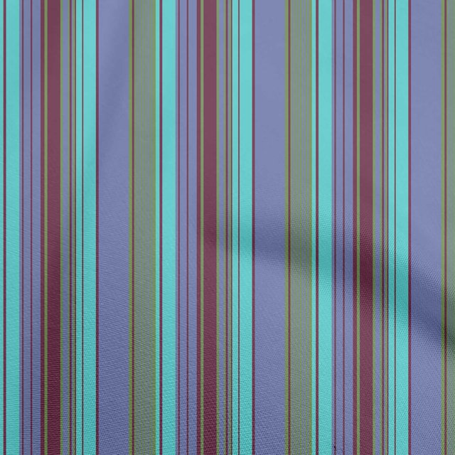 oneOone Jersey de Coton Bleu Violacé Tissu à Rayures Matière de Robe Tissu Imprimé Tissu au Mètre 58 Pouces Wide-RF
