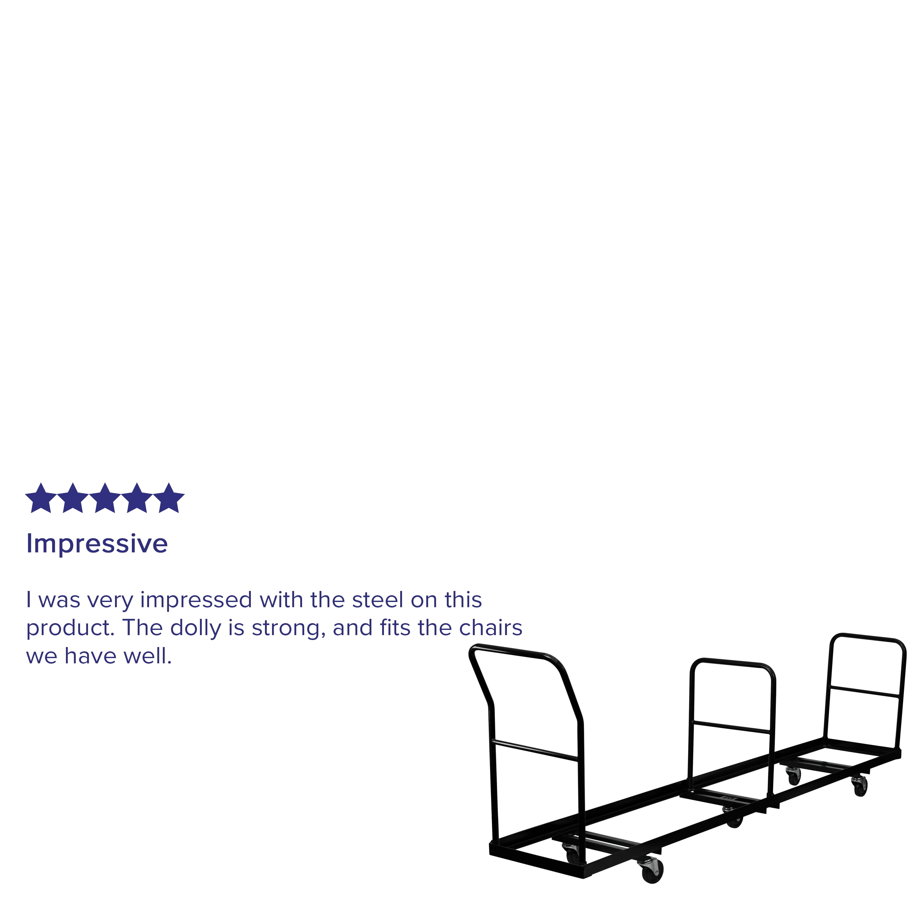 Flash Furniture Vertical Storage Folding Chair Dolly - 50 Chair Capacity