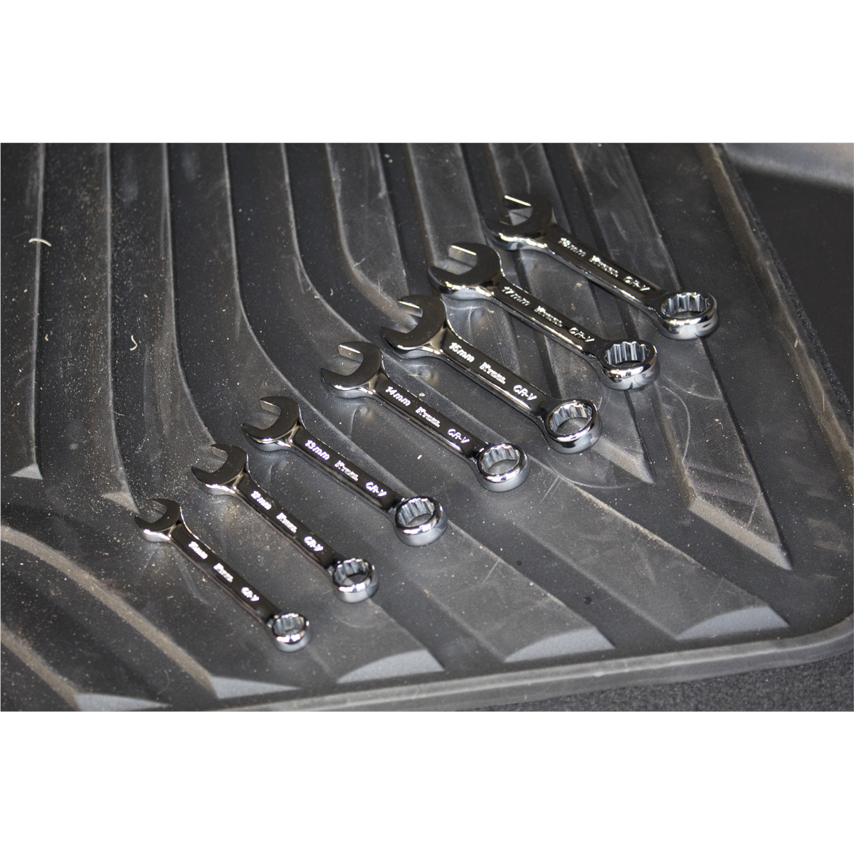 K-Tool 41700 7-pc Metric Short Polished Chrome Combination Wrench Set