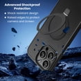 thumbnail image 3 of Entronix Magnetic Case Compatible with iPhone 15 Pro Max, Frosted Matte Back with Kickstand Slim Fit Cover, Black, 3 of 6
