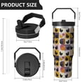 thumbnail image 4 of 30oz Handheld Travel Tumbler with Handle – Double Wall Stainless Steel Insulated Cup, Flip Straw Lid, Leak-Proof & BPA-Free for Hot and Cold Drinks – Durable Coffee & Juice Mug Pink, 4 of 7