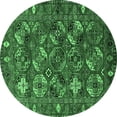 thumbnail image 1 of Ahgly Company Indoor Round Oriental Emerald Green Industrial Area Rugs, 4' Round, 1 of 4