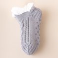 thumbnail image 2 of Fabrcox Unisex Fuzzy House Slipper Socks, Non Skid Grips Fluffy Winter Indoor Socks, Warm Plush Loungewear Socks for Sleeping at Home, Holiday Gift for Adults (Dark Gray), 2 of 4