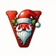 thumbnail image 1 of Paquete de 26 adornos navideños con el alfabeto de gorro y barba de Papá Noel para colgar en el árbol., 1 of 2