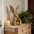 thumbnail image 6 of Spring Rabbits Easter Decoration ,8 Inch Vintage Gold Resin Bunny Statue,Large Rabbit Figurines Easter Table Centerpiece Decorative Bunny Sculpture Collectibles Gift for Home Indoor Decor, 6 of 6