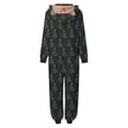 thumbnail image 6 of Family Matching Christmas Onesie Pajama, Hooded Full Zip Long Sleeve Jumpsuit, Allover Colorful Christmas Tree Print, Pajama for Women Men, 6 of 8