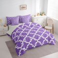 thumbnail image 3 of Manfei Vintage Geometric Art 7-Piece Bedding Comforter Set,Abstract bohemian Tribal King Bedding Sets,Purple White Bed Sheets For Teens,Ultra Soft Home Decor Reversible, 3 of 8