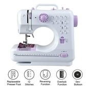 12 Stitches Mini Electric Sewing Machine Multifunction Household Double Thread Double Speed