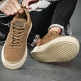 thumbnail image 4 of Platform Running Shoes foe Men Vintage Suede Flat Lace Up Skate Shoes Casual Non Slip Lightweight Sneakers Brown Size 8.5, 4 of 8