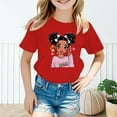 thumbnail image 2 of MEZZALL Kid Girls Cute Graphic T-Shirt Round Neck Short Sleeve Tee Summer Casual Tshirts Tops, Red, 5-6 Years, 2 of 5