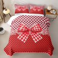 thumbnail image 2 of Erosebridal Girls Red Plaid Bowknot Twin Quilt Set,Teens Vintage Polka Dots Flowers Twin Coverlet Set, 2 of 7