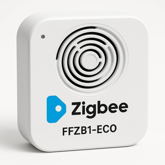Zigbee Wireless Siren and Audio Detector in White (FFZB1-ECO) – Smart Home Security Device, Long-Range Alarm Sensor, Compatible with Zigbee Hubs, Over 1 LB – Ideal for Intrusion Detection and Home Au