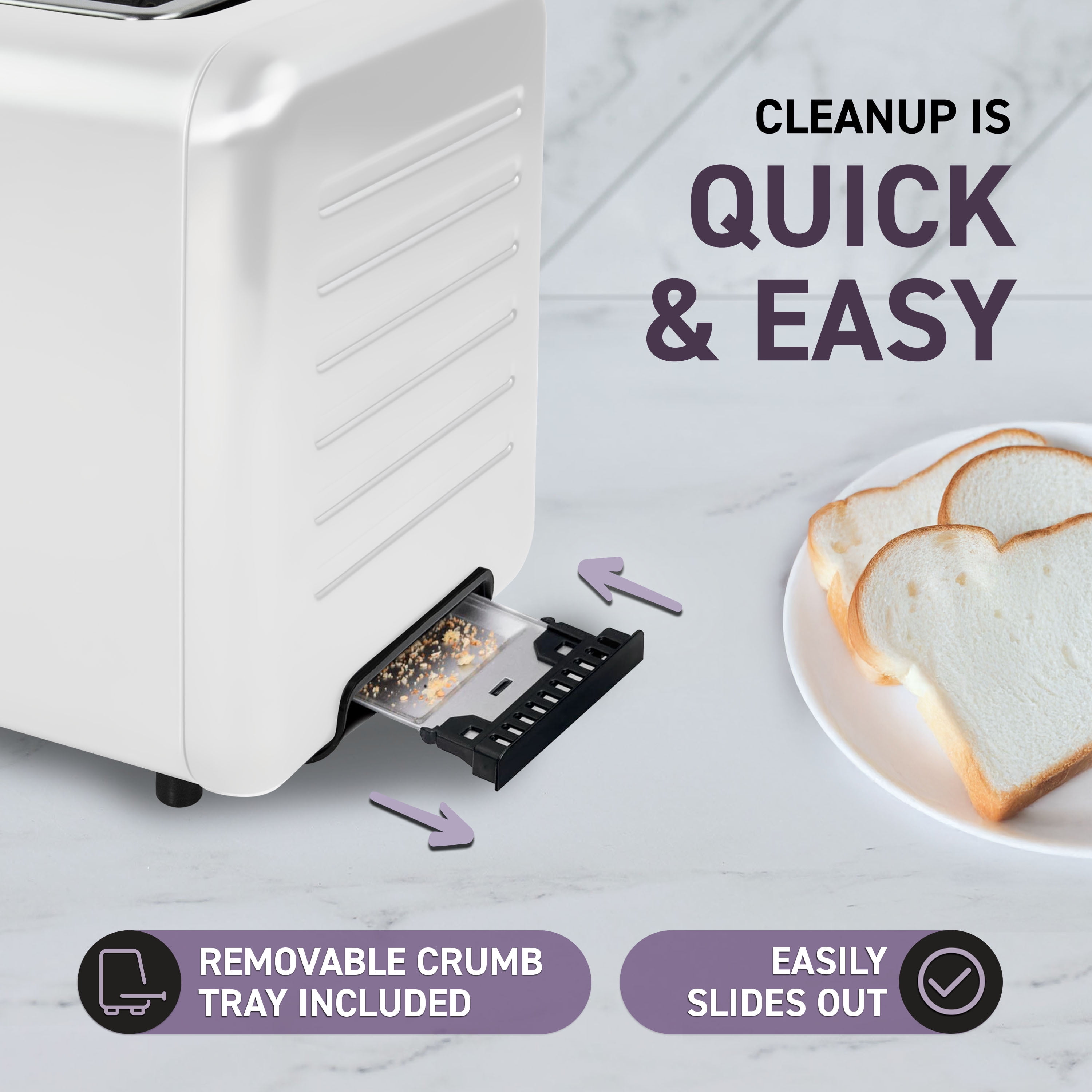 Inspirex 4-Slice Touchscreen Toaster, White