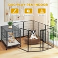 thumbnail image 6 of PAWZ Road Dog Crate Heavy Duty for Indoor & Outdoor,40 inch 8 Panels, Metal Dog Playpen for Small Dog RV Camping & Yard, Black, 6 of 12