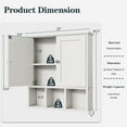 thumbnail image 4 of Walsunny Bathroom Medicine Cabinet, Wall-mounted Storage Cabinet with Adjustable Partitions, with 3 Open Shelves for Bedroom Organizer or Laundry, 4 of 7