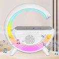 thumbnail image 1 of Luz Nocturna Rgb Luz nocturna LED Altavoz compatible con Bluetooth Cargador inalámbrico de 10 W Blanco WDOplteas Para estrenar, 1 of 3