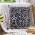 thumbnail image 3 of Pillow Covers 24x24 Set of 2, Blue Beige Boho Throw Pillow Covers Decorative Couch Cushion Cover, Vintage Ethnic Tribe Abstract Art Microfiber Soft Square Pillowcases for Bedroom Living Room Sofa, 3 of 9
