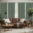 thumbnail image 2 of Ambesonne Orange Blue Window Curtains, Mandarin Branches, Each 28" W x 84" L, Dark Teal Burnt Orange, 2 of 5