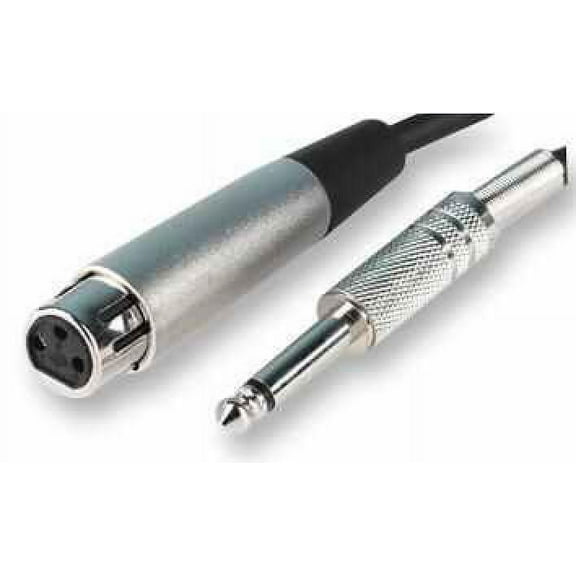 PRO SIGNAL - 6.35mm (1/4") Mono Jack Plug to 3 Pin XLR Socket Lead, 1m Black