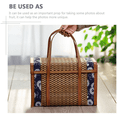 thumbnail image 2 of Cesta de picnic tejida de mimbre, bolsa de almacenamiento, asa plegable, cesta de bambú plegable para la compra de frutas y alimentos, cesta de ratán, 2 of 8