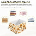 thumbnail image 6 of Yayeee Collapsible Cube Storage Bin with Lid Fabric Closet Decorative Basket with Handles, Watercolor Sunflowers and Leaves, 6 of 7