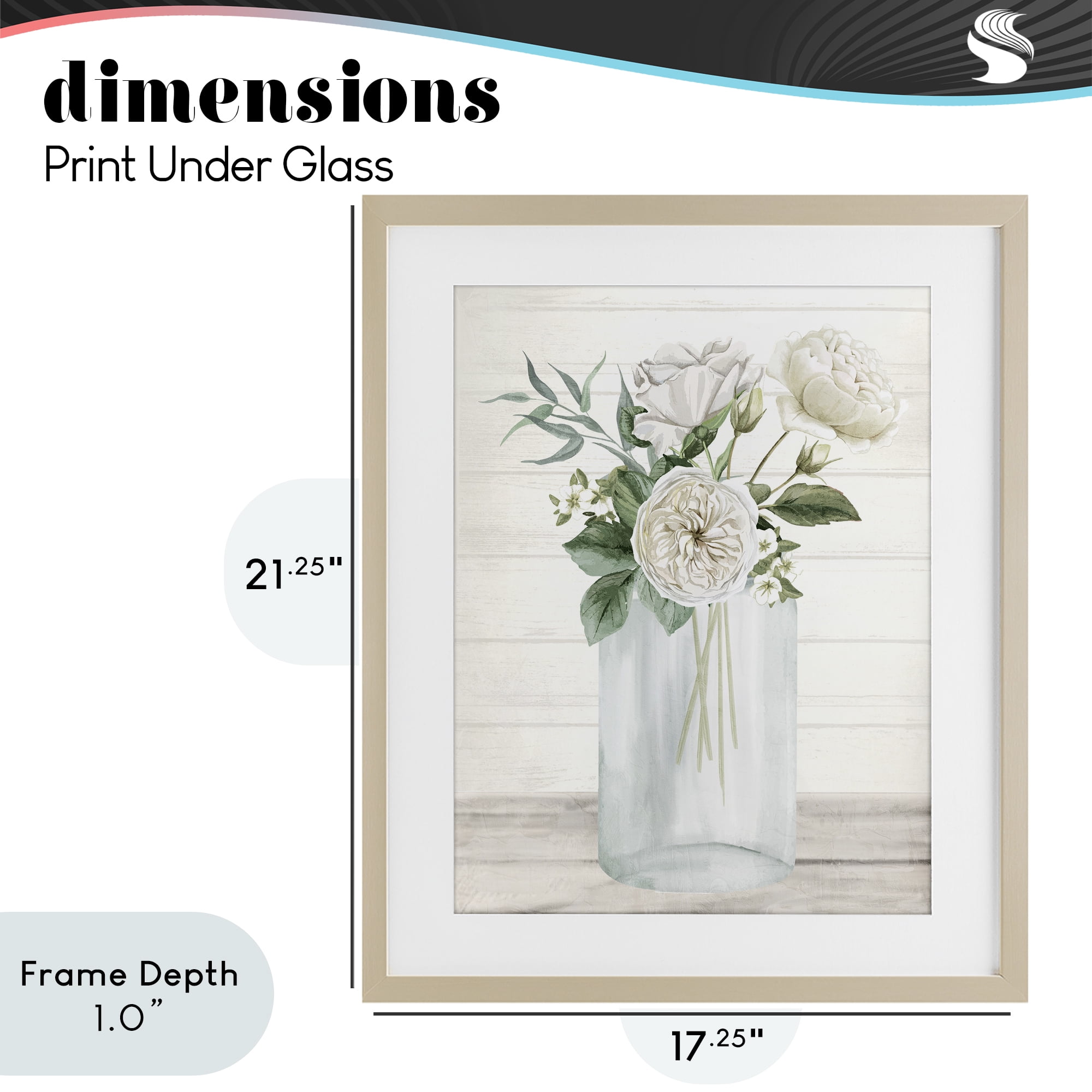 Stupell Industries Patience Flower Vase Birch Framed Print Under Glass, design by Kim Allen