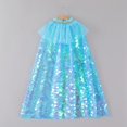 thumbnail image 3 of GYRATEDREAM Princess Cape Cloaks for Little Girls Sparkling Sequins Cape Christmas Halloween Custome Cosplay Party Accessories for 65CM Blue, 3 of 5