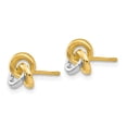 thumbnail image 2 of Real 14kt Yellow Gold & Rhodium Trinity Knot Earrings; for Adults and Teens; for Women and Men, 2 of 3