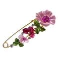 thumbnail image 1 of Brooch Pin 3D Flower Decor Scarf Pin with Rhinestone Inlay Thick Stable Lock Anti-exposure Suits Coats Sweaters Pin, 1 of 8