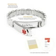 thumbnail image 2 of Wollet Elastic Medical Alert Bracelets for Women, Pre-Engraved Seizures, With Lift up Section, 17.5CM, Come with Medical info Card, Width:10mm, 2 of 3