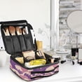 thumbnail image 5 of FORMRS Travel Makeup Bag Large Capacity Train Case Cosmetic Organizer with Adjustable Dividers, Purple Wave Pattern, 5 of 8