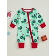 thumbnail image 2 of Suealasg Christmas Baby Girl Boy Pajamas Rompers Long Sleeve Truck Print One-Piece Pajamas Infant Footie Pjs Newborn Zip Up Full Length Jumpsuits Sleepwear, 2 of 8